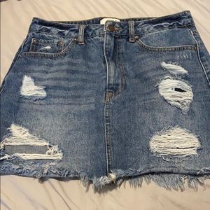 F21 denim skirt
